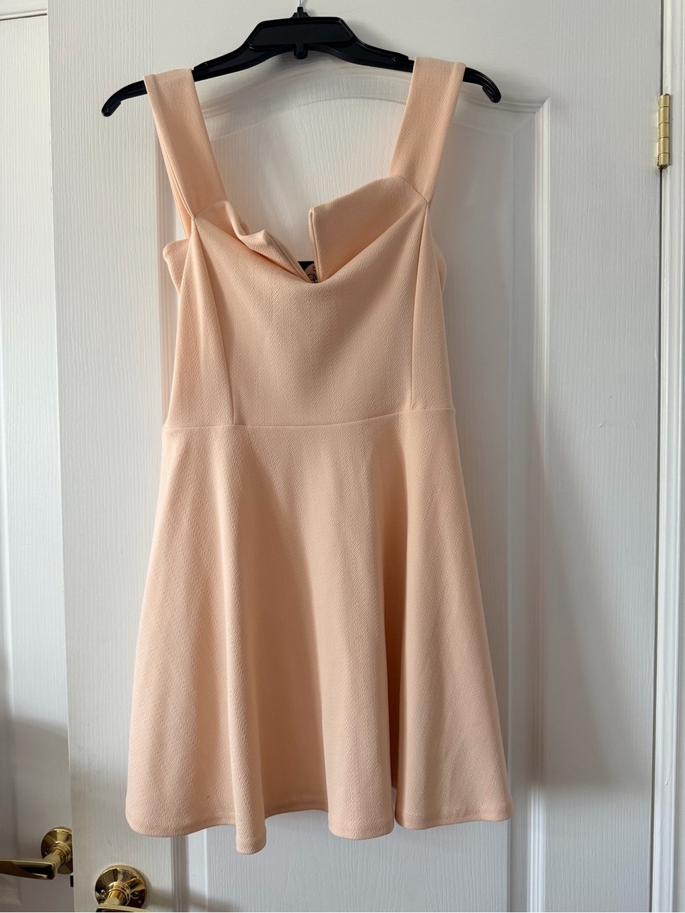 boohoo Peach Skater Dress with Off Shoulder Size 12